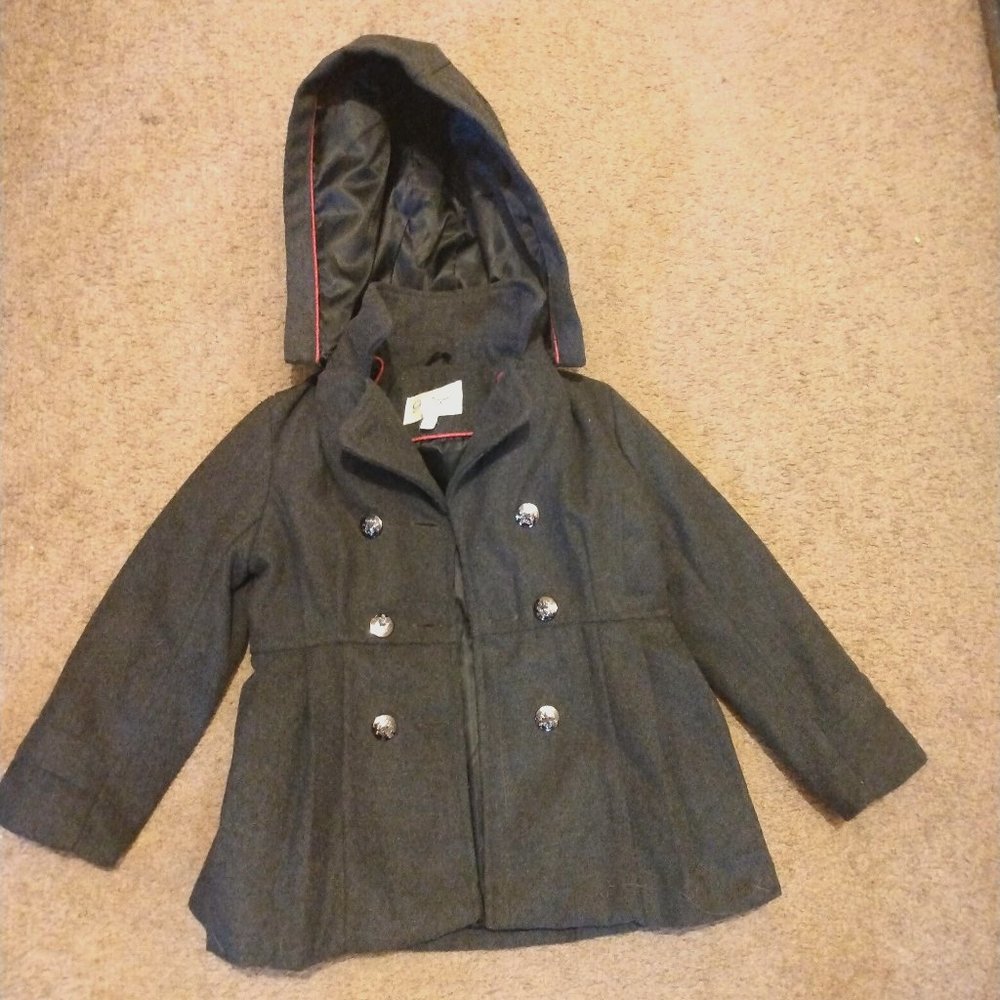 Jessica Simpson Little Girls Double Breasted Casual Dress Coat Small 6x Gray